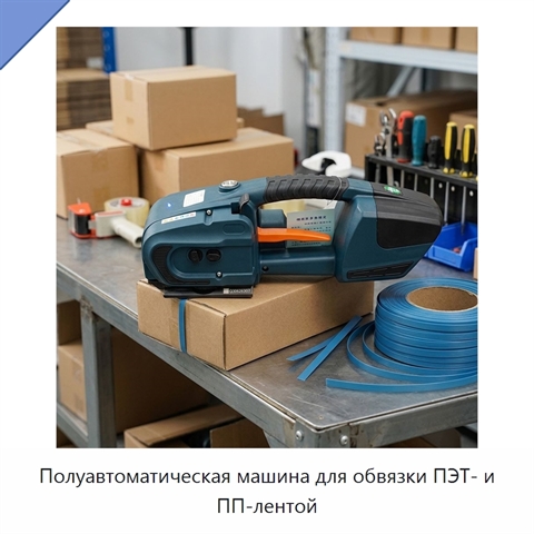 Полуавтоматическая машина для обвязки ПЭТ- и ПП-лентой
