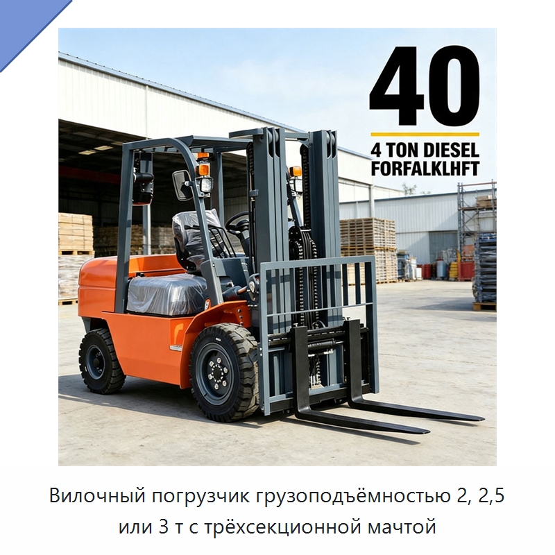 Вилочный погрузчик грузоподъёмностью 2, 2,5 или 3 т с трёхсекционной мачтой — Вилочные погрузчики