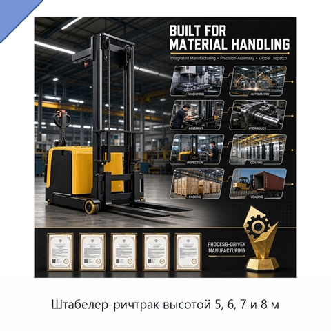Штабелер-ричтрак высотой 5, 6, 7 и 8 м