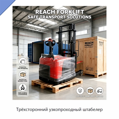 Трёхсторонний узкопроходный штабелер