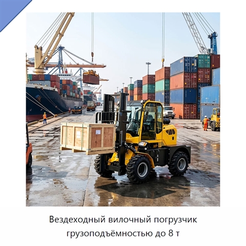 Вездеходный вилочный погрузчик грузоподъёмностью до 8 т