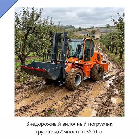 Внедорожный вилочный погрузчик грузоподъёмностью 3500 кг