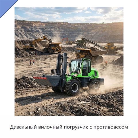 Дизельный вилочный погрузчик с противовесом