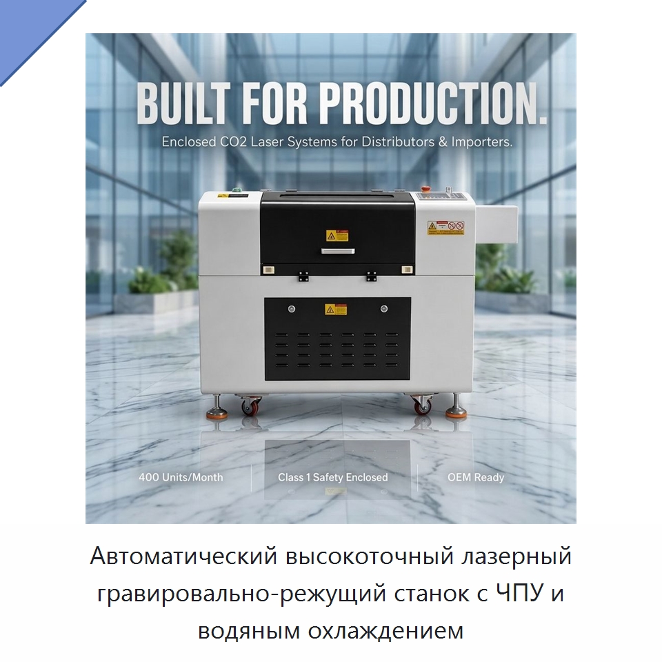 Автоматический высокоточный лазерный гравировально-режущий станок с ЧПУ и водяным охлаждением — Лазерные гравировальные станки