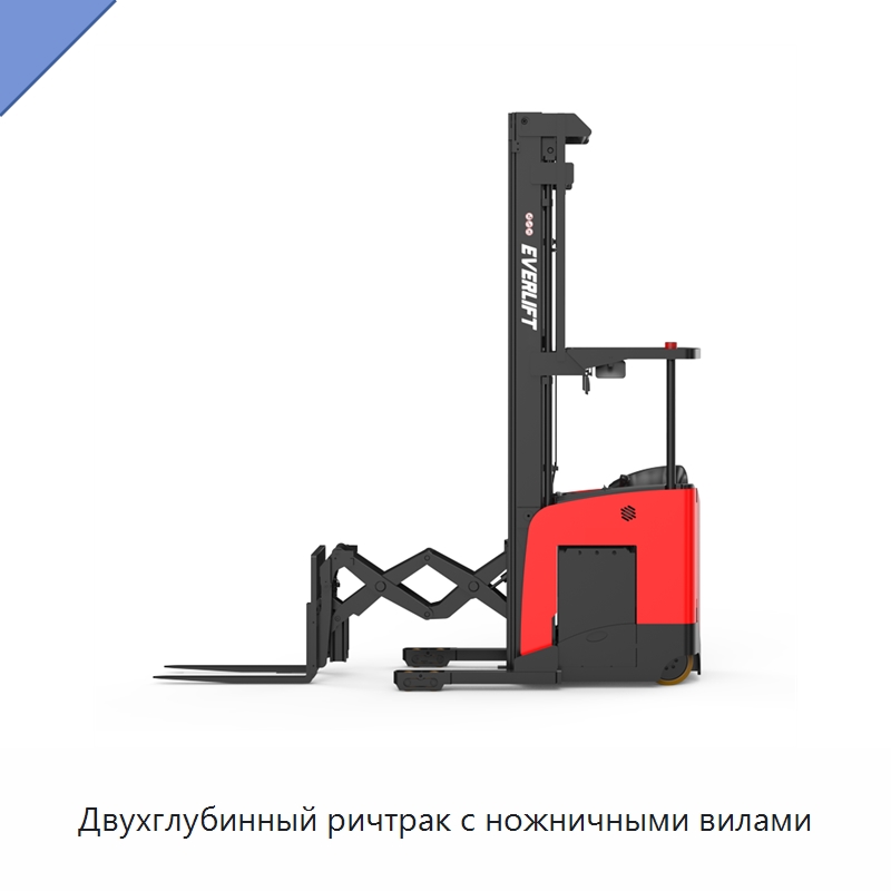 Двухглубинный ричтрак с ножничными вилами — Навесное оборудование и запчасти для вилочных погрузчиков