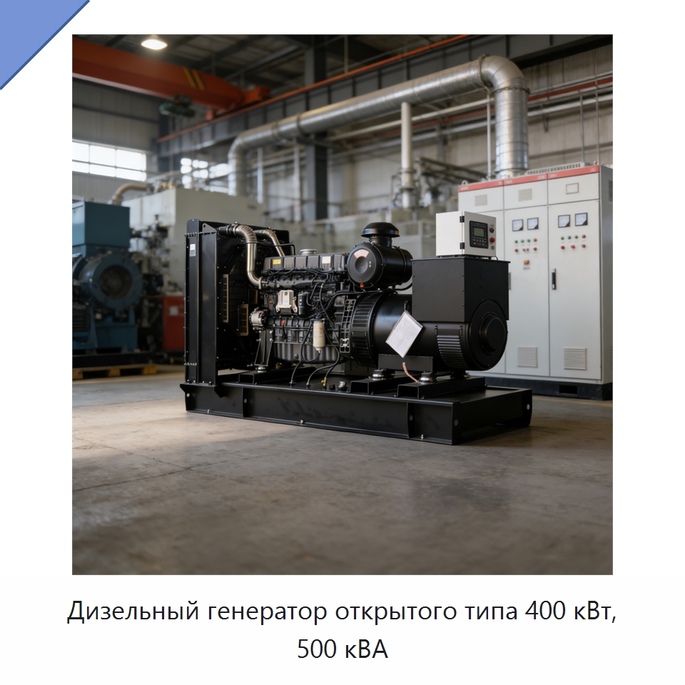 Дизельный генератор открытого типа 400 кВт, 500 кВА — Дизельные генераторы