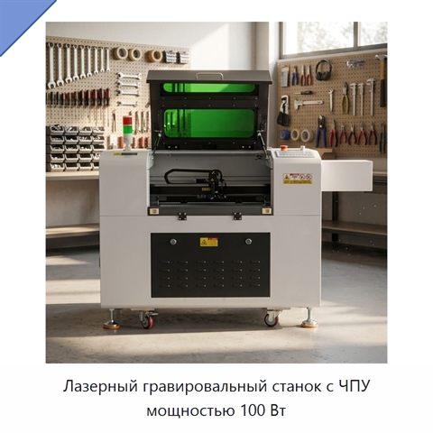 Лазерный гравировальный станок с ЧПУ мощностью 100 Вт