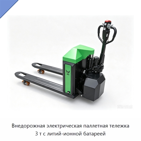 Внедорожная электрическая паллетная тележка 3 т с литий-ионной батареей