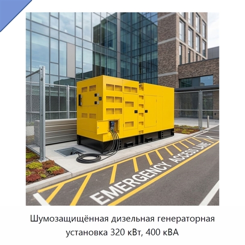 Шумозащищённая дизельная генераторная установка 320 кВт, 400 кВА