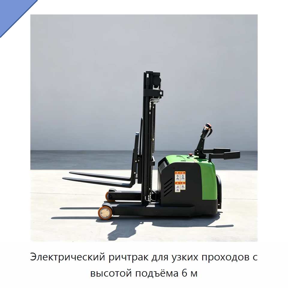 Электрический ричтрак для узких проходов с высотой подъёма 6 м — Вилочные погрузчики