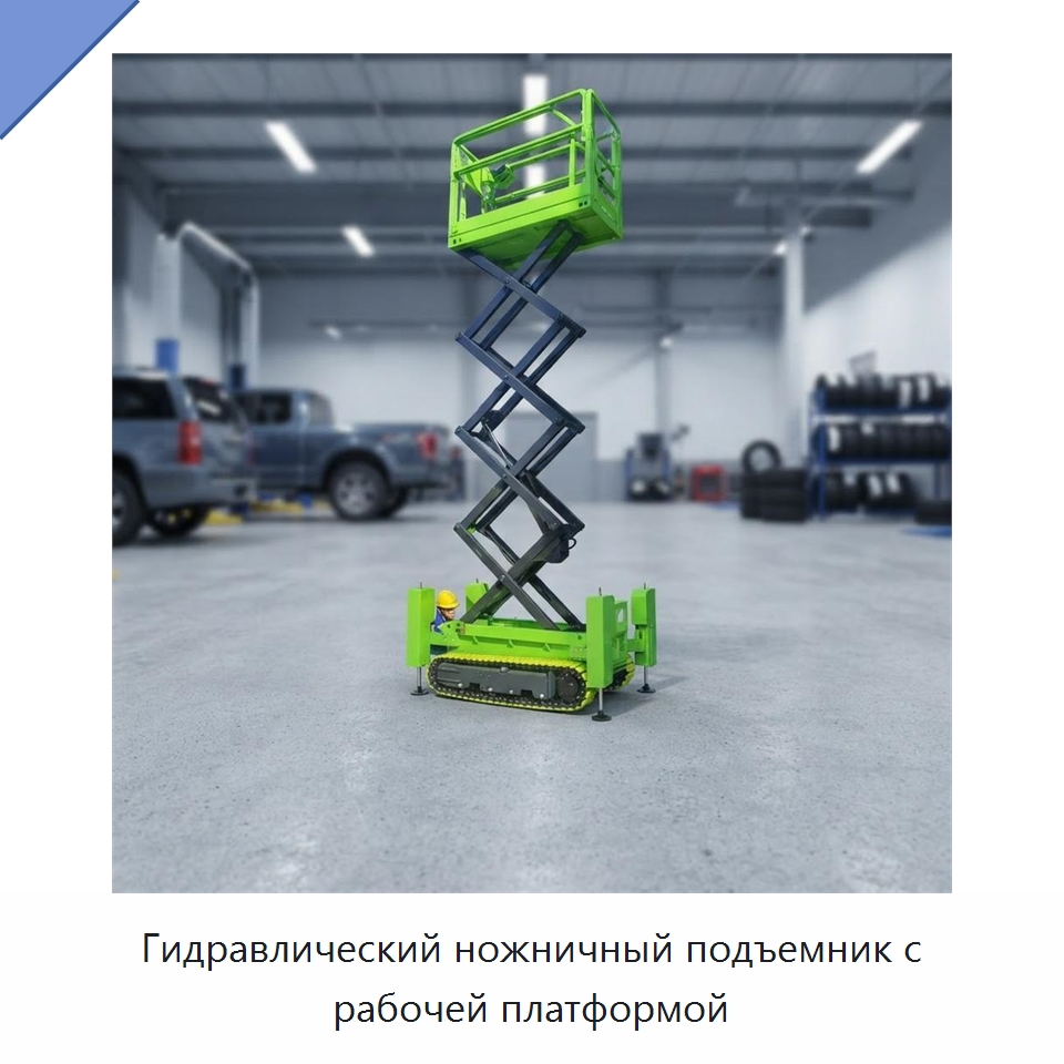 Гидравлический ножничный подъемник с рабочей платформой — Вилочные погрузчики