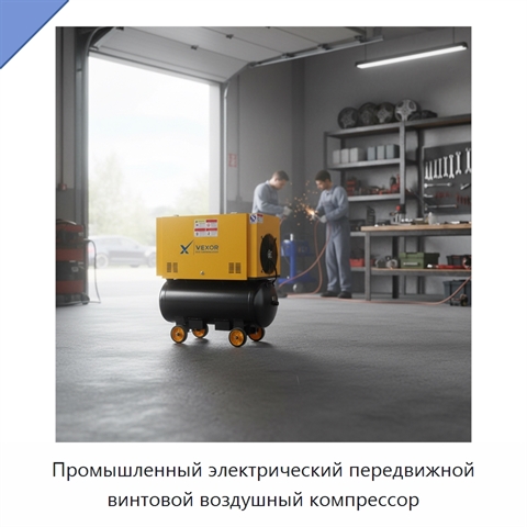 Промышленный электрический передвижной винтовой воздушный компрессор