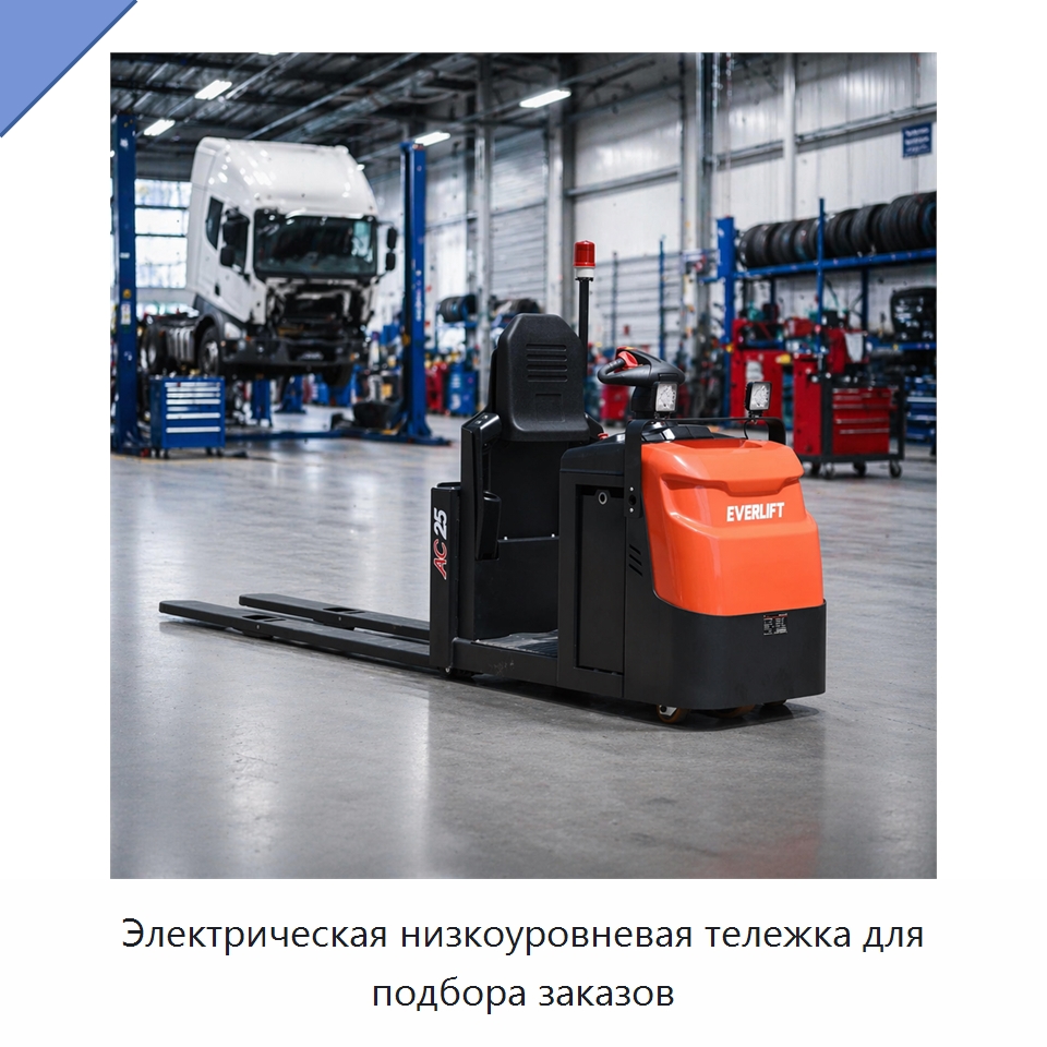 Электрическая низкоуровневая тележка для подбора заказов — Вилочные погрузчики