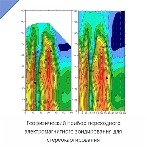 Геофизический прибор переходного электромагнитного зондирования для стереокартирования