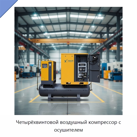 Четырёхвинтовой воздушный компрессор с осушителем