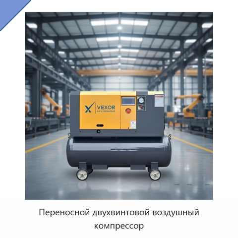 Переносной двухвинтовой воздушный компрессор