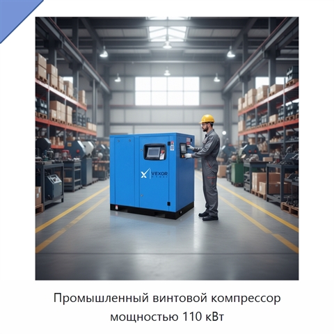 Промышленный винтовой компрессор мощностью 110 кВт
