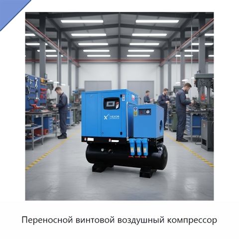Переносной винтовой воздушный компрессор