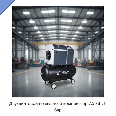 Двухвинтовой воздушный компрессор 7,5 кВт, 8 бар