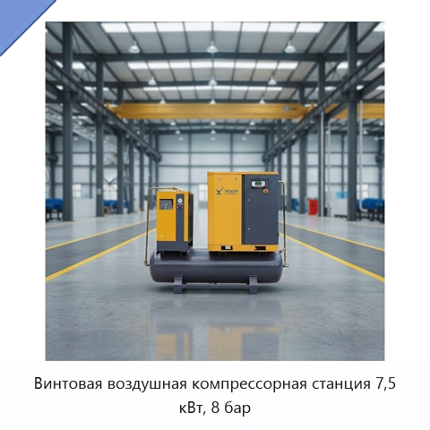 Винтовая воздушная компрессорная станция 7,5 кВт, 8 бар