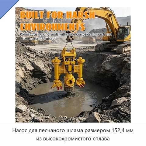 Насос для песчаного шлама размером 152,4 мм из высокохромистого сплава