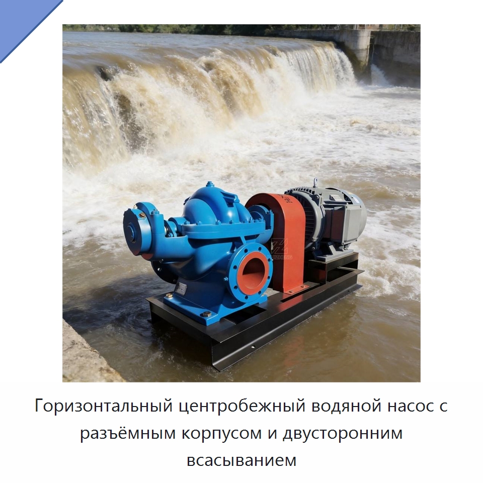 Горизонтальный центробежный водяной насос с разъёмным корпусом и двусторонним всасыванием — Насосы