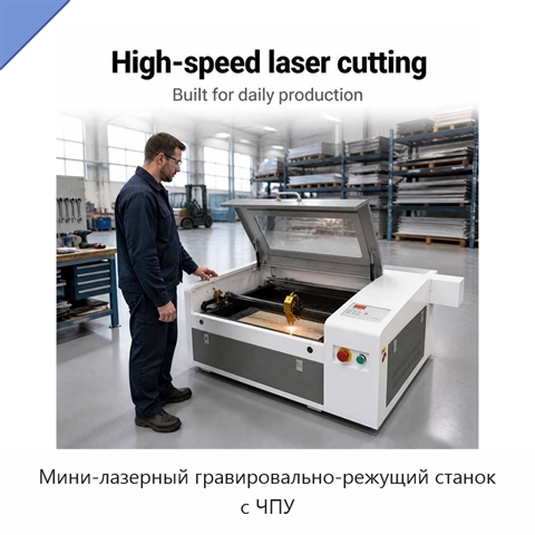 Мини-лазерный гравировально-режущий станок с ЧПУ