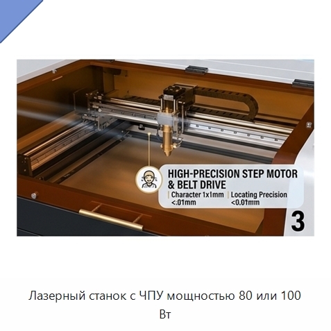 Лазерный станок с ЧПУ мощностью 80 или 100 Вт