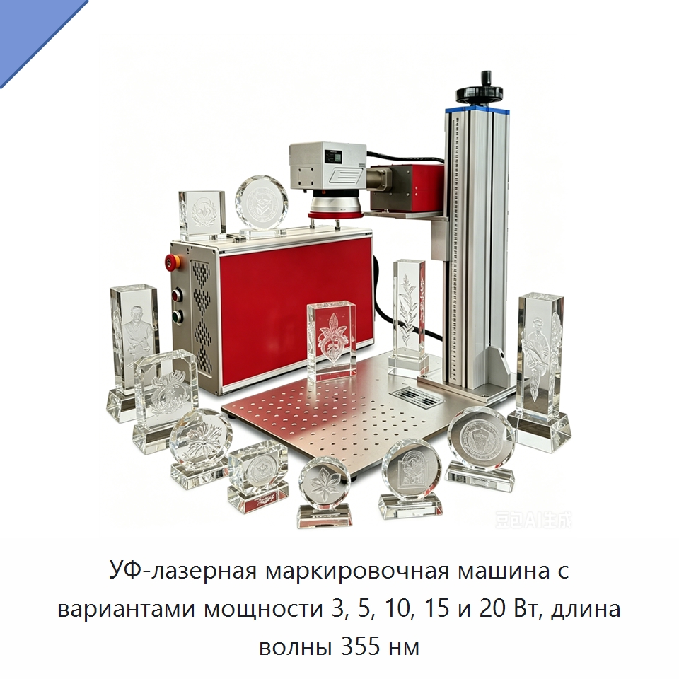 УФ-лазерная маркировочная машина с вариантами мощности 3, 5, 10, 15 и 20 Вт, длина волны 355 нм — Лазерные маркировочные станки