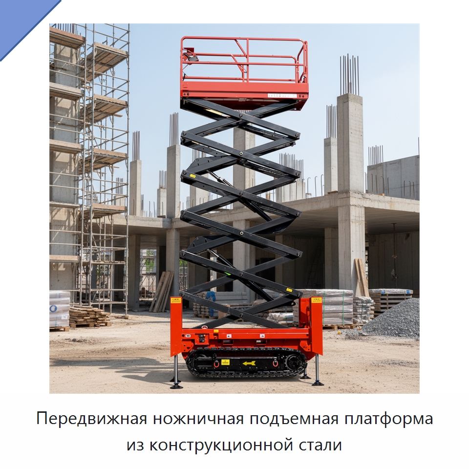 Передвижная ножничная подъемная платформа из конструкционной стали — Строительные подъёмники