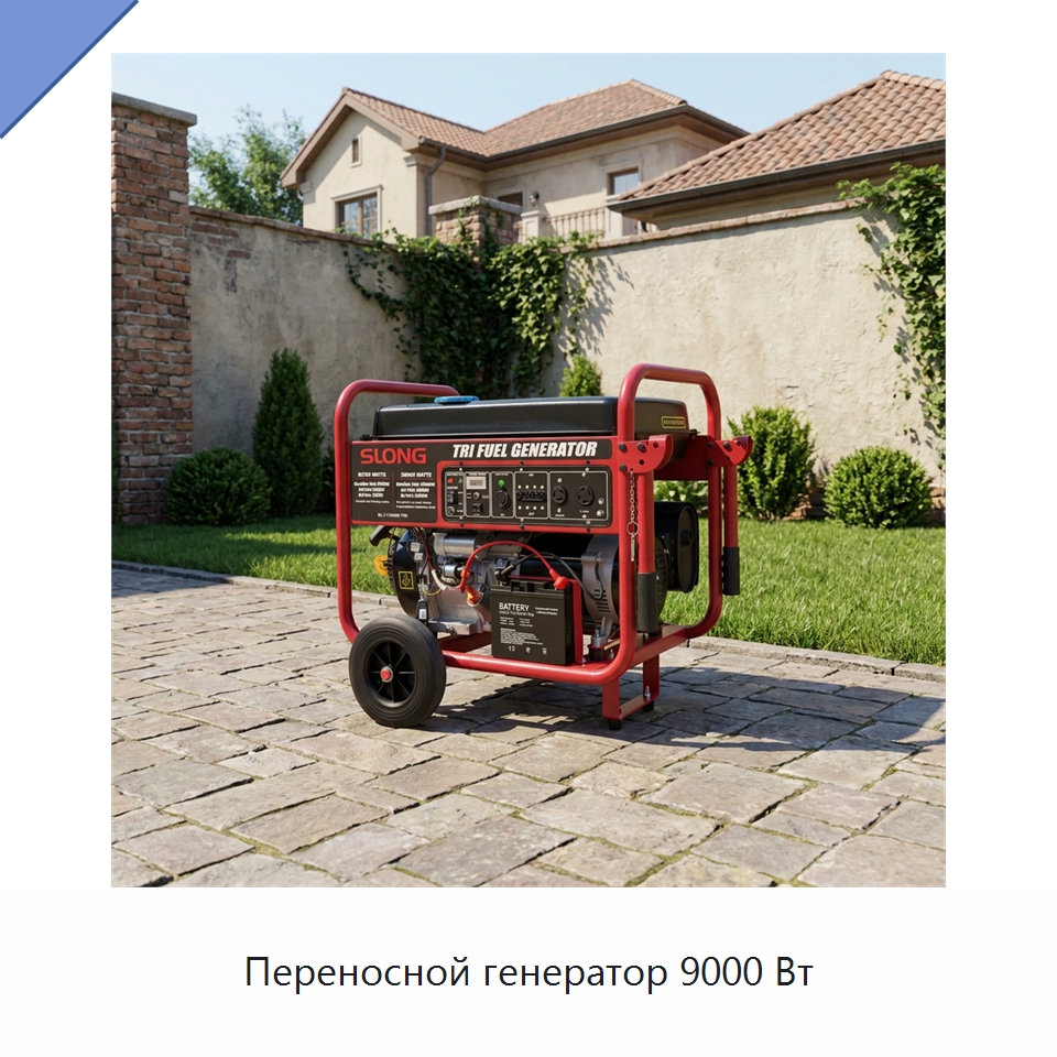 Переносной генератор 9000 Вт — Бензиновые генераторы