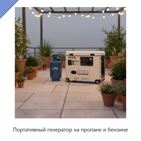 Портативный генератор на пропане и бензине