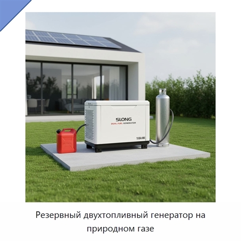 Резервный двухтопливный генератор на природном газе