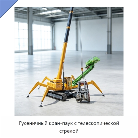 Гусеничный кран-паук с телескопической стрелой
