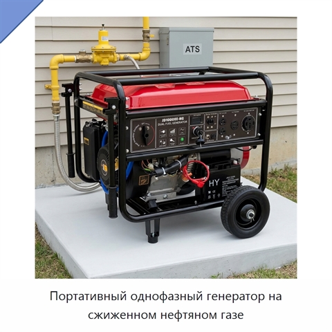 Портативный однофазный генератор на сжиженном нефтяном газе
