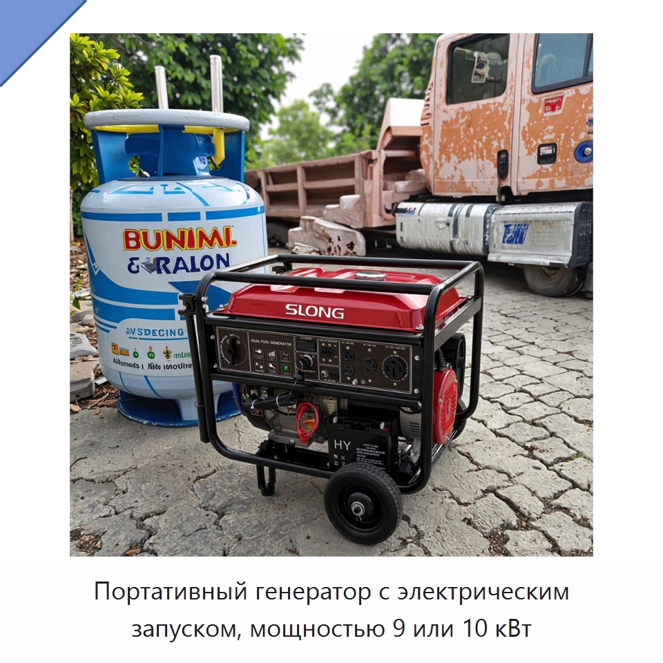 Портативный генератор с электрическим запуском, мощностью 9 или 10 кВт — Бензиновые генераторы