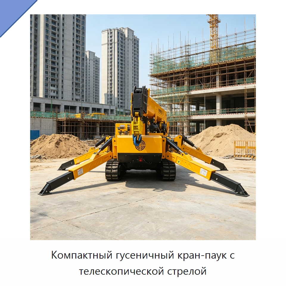 Компактный гусеничный кран-паук с телескопической стрелой — Краны
