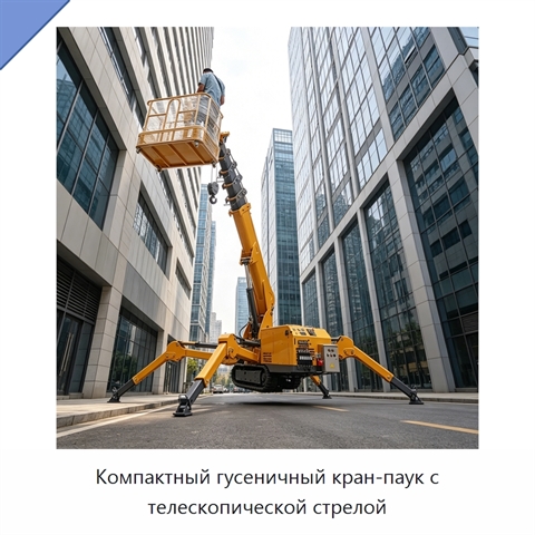 Компактный гусеничный кран-паук с телескопической стрелой