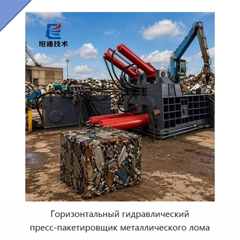 Горизонтальный гидравлический пресс-пакетировщик металлического лома