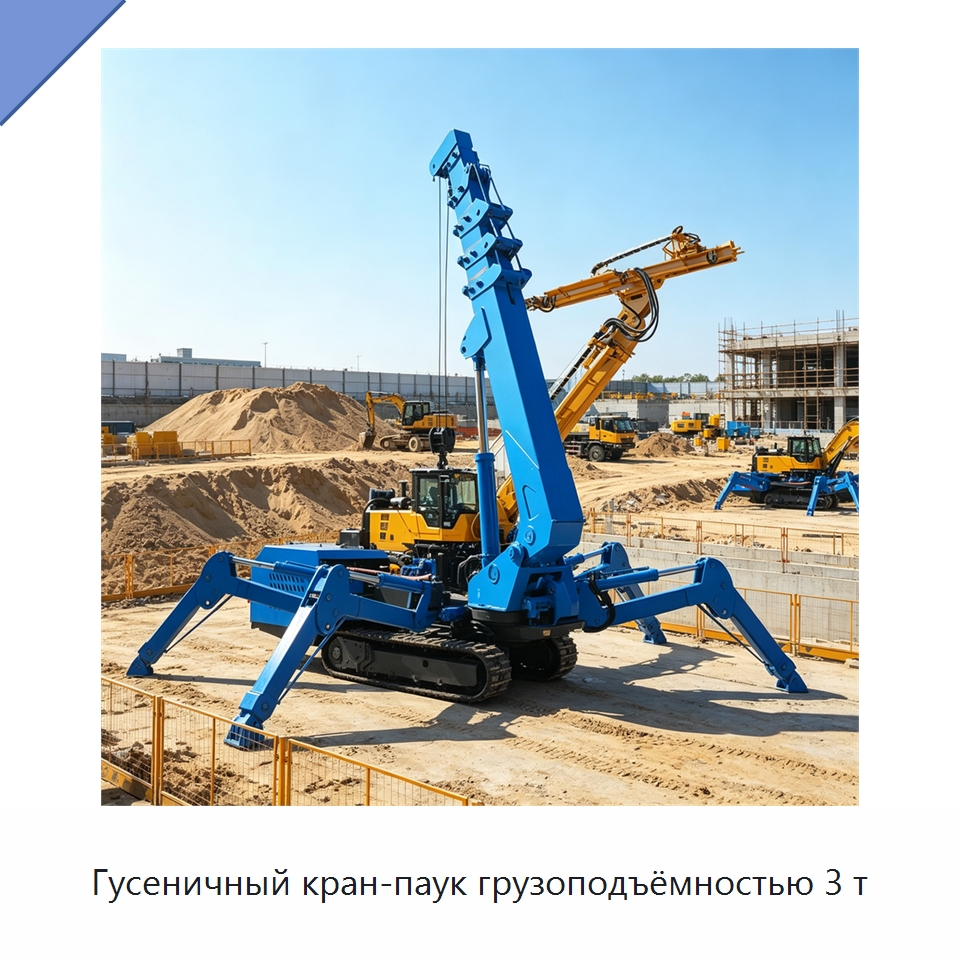 Гусеничный кран-паук грузоподъёмностью 3 т — Краны