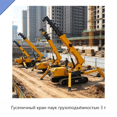 Гусеничный кран-паук грузоподъёмностью 3 т