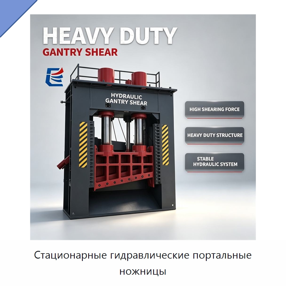 Стационарные гидравлические портальные ножницы — Оборудование для переработки металлолома