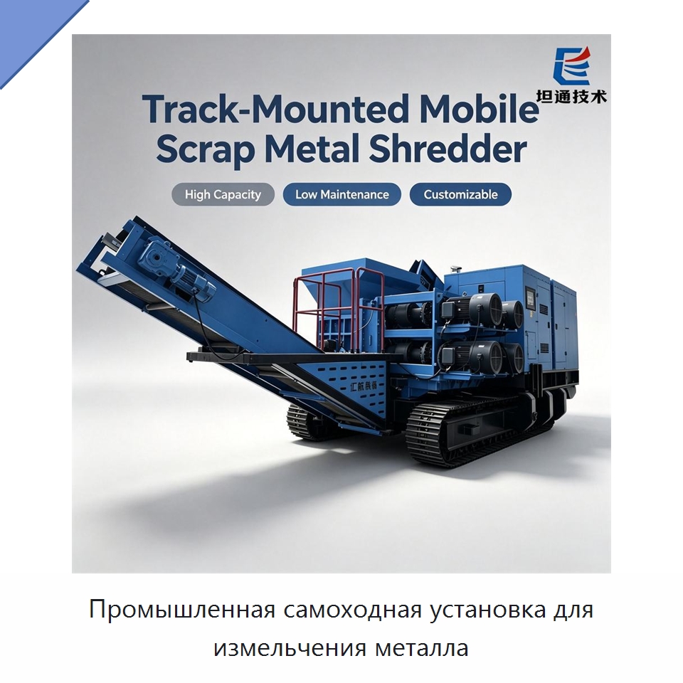Промышленная самоходная установка для измельчения металла — Оборудование для переработки металлолома