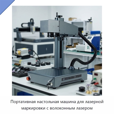 Портативная настольная машина для лазерной маркировки с волоконным лазером