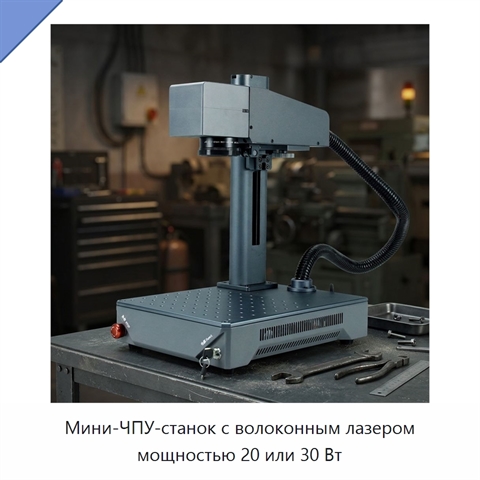Мини-ЧПУ-станок с волоконным лазером мощностью 20 или 30 Вт