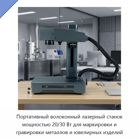 Портативный волоконный лазерный станок мощностью 20/30 Вт для маркировки и гравировки металлов и ювелирных изделий
