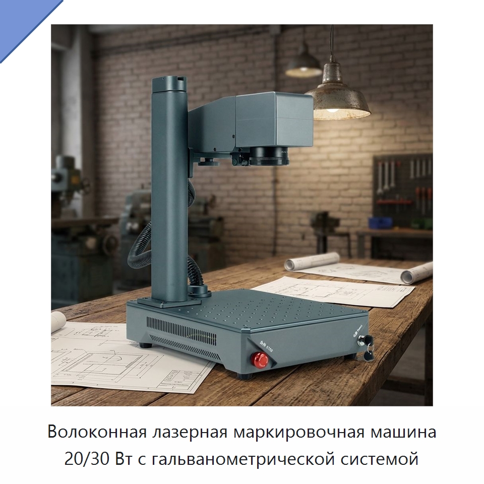 Волоконная лазерная маркировочная машина 20/30 Вт с гальванометрической системой — Лазерные маркировочные станки
