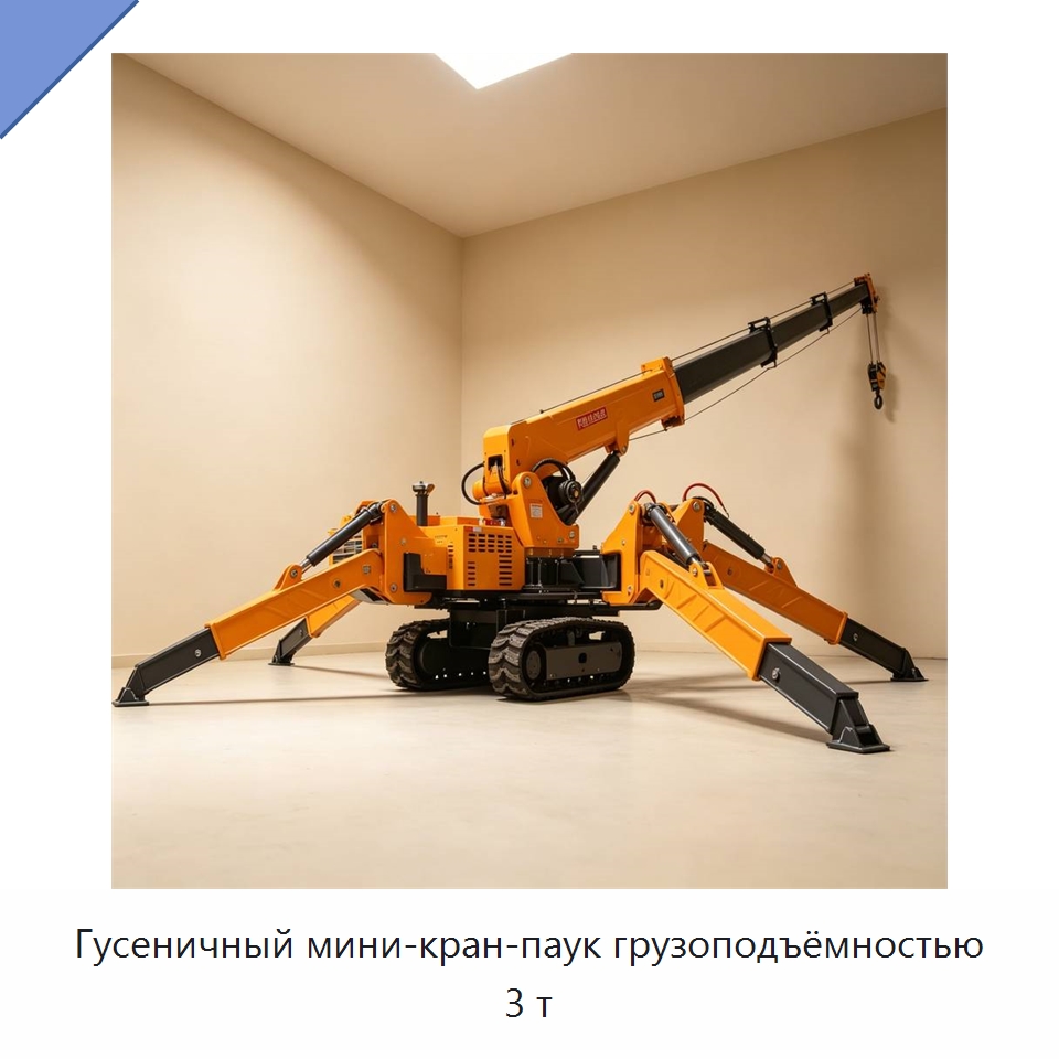 Гусеничный мини-кран-паук грузоподъёмностью 3 т — Краны