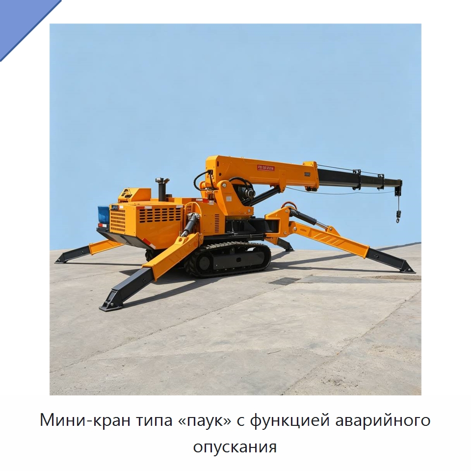 Мини-кран типа «паук» с функцией аварийного опускания — Краны