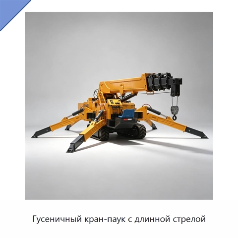 Гусеничный кран-паук с длинной стрелой
